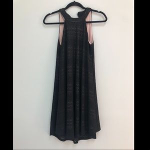 Black Lace High Neck Dress